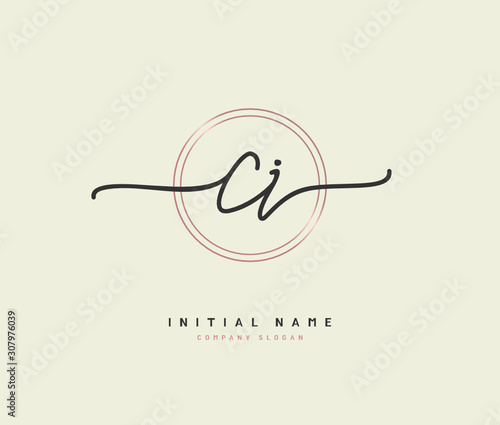 C I CI Beauty vector initial logo, handwriting logo of initial signature, wedding, fashion, jewerly, boutique, floral and botanical with creative template for any company or business.