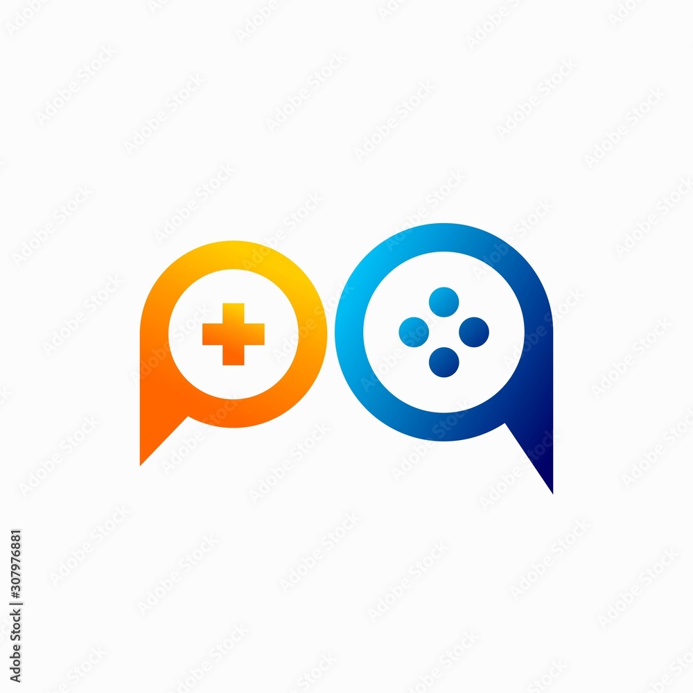 Game logo template with joystick Vector Game logo template with joystick Vector