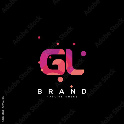 Initial letter GL logo with colorful, letter combination logo design for creative industry, web, business and company. - Vector	