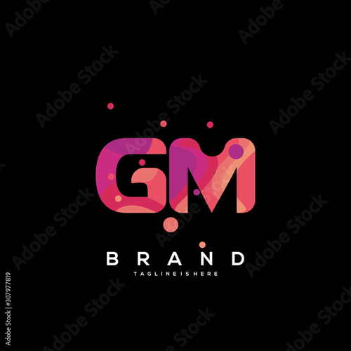 Initial letter GM logo with colorful, letter combination logo design for creative industry, web, business and company. - Vector	