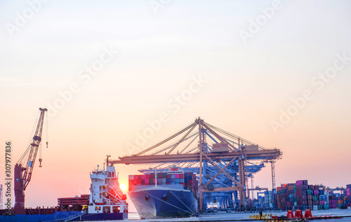 Port industry  sea transportation  import and export of domestic goods