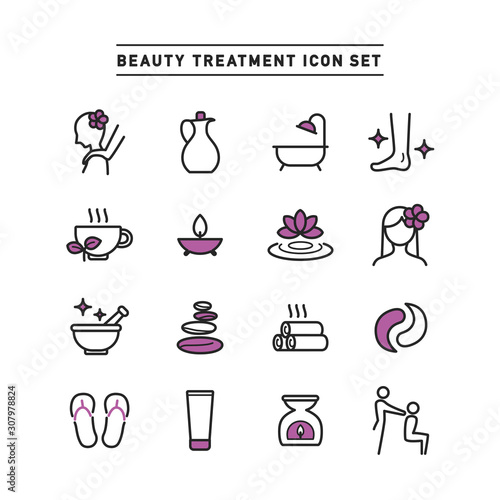 BEAUTY TREATMENT ICON SET