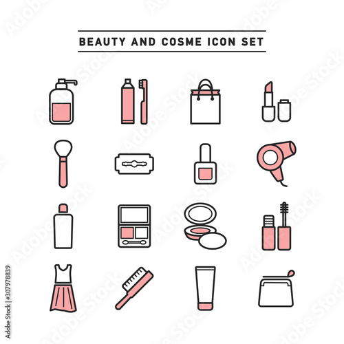 BEAUTY AND COSME ICON SET