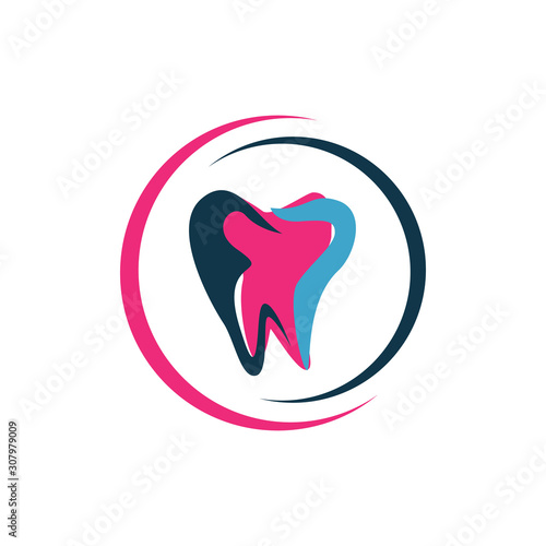modern style with vibrant color dental care logo vector illustration