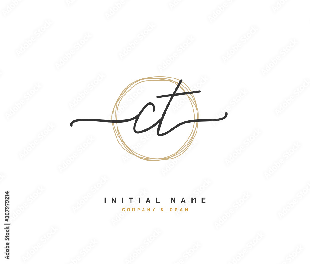 C T CT Beauty vector initial logo, handwriting logo of initial signature, wedding, fashion, jewerly, boutique, floral and botanical with creative template for any company or business. C T CT Beauty vector initial logo, handwriting logo of initial signature, wedding, fashion, jewerly, boutique, floral and botanical with creative template for any company or business.