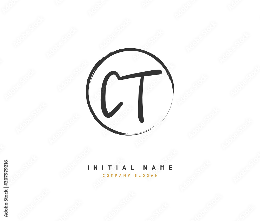 C T CT Beauty vector initial logo, handwriting logo of initial signature, wedding, fashion, jewerly, boutique, floral and botanical with creative template for any company or business. C T CT Beauty vector initial logo, handwriting logo of initial signature, wedding, fashion, jewerly, boutique, floral and botanical with creative template for any company or business.