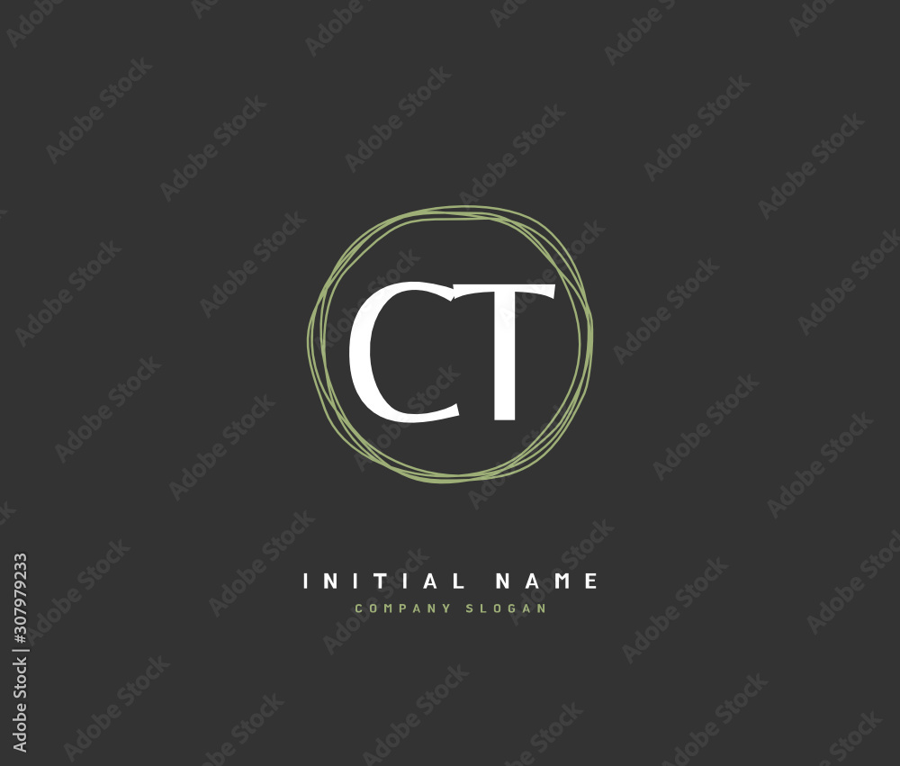 C T CT Beauty vector initial logo, handwriting logo of initial signature, wedding, fashion, jewerly, boutique, floral and botanical with creative template for any company or business. C T CT Beauty vector initial logo, handwriting logo of initial signature, wedding, fashion, jewerly, boutique, floral and botanical with creative template for any company or business.