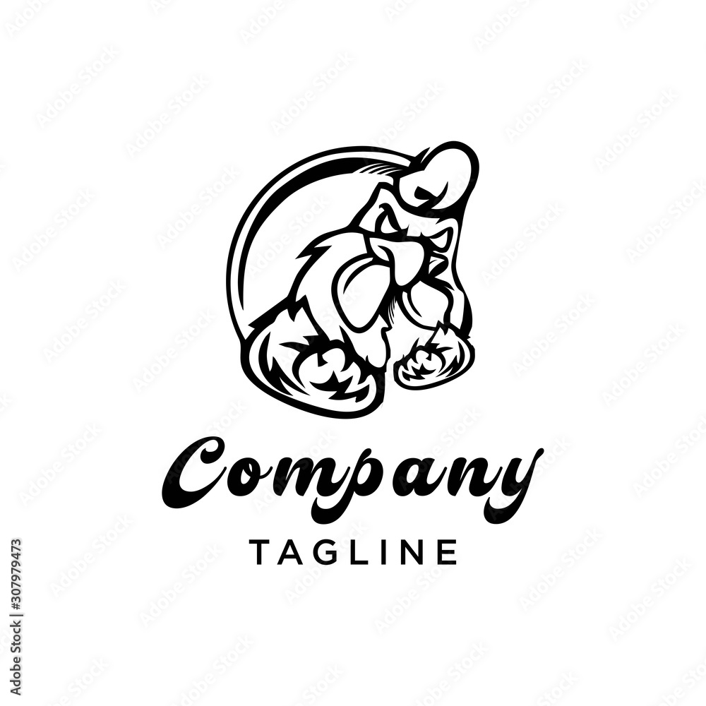 Fototapeta premium Vector chicken logo. mascot character rooster.badge logo