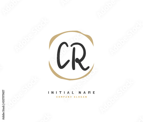 C R CR Beauty vector initial logo, handwriting logo of initial signature, wedding, fashion, jewerly, boutique, floral and botanical with creative template for any company or business. © FAAZT_Creative