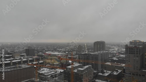 Wallpaper Mural Aerial footage of Minneapolis during a rainy day Torontodigital.ca