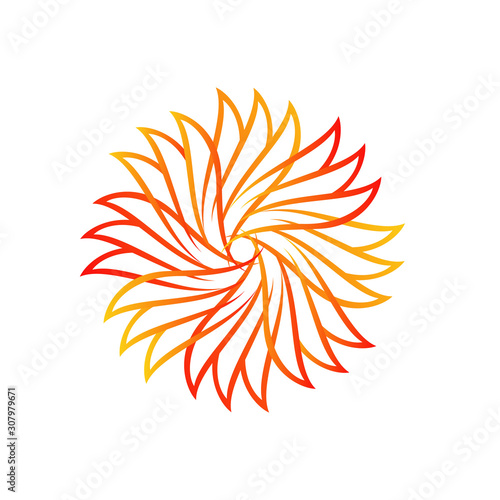 new creative sunburst yellow orange sun vector icon logo illustrations