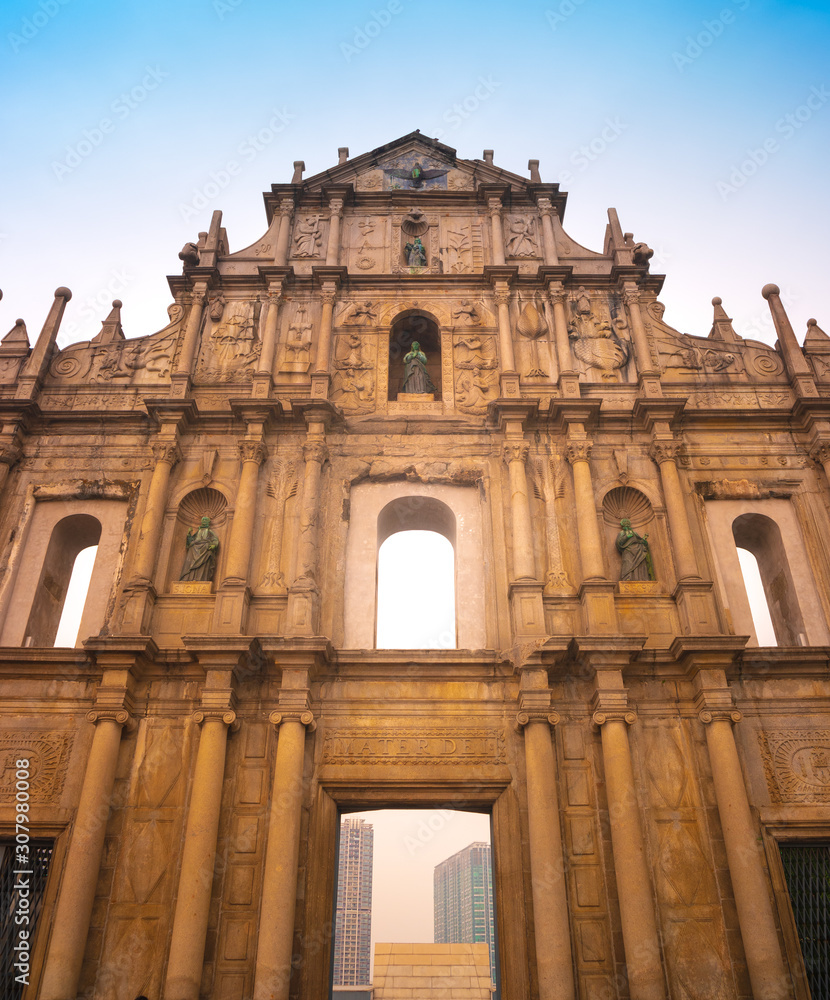 Ruins of St.Paul Church in the historical centre of Macao or Macau, China