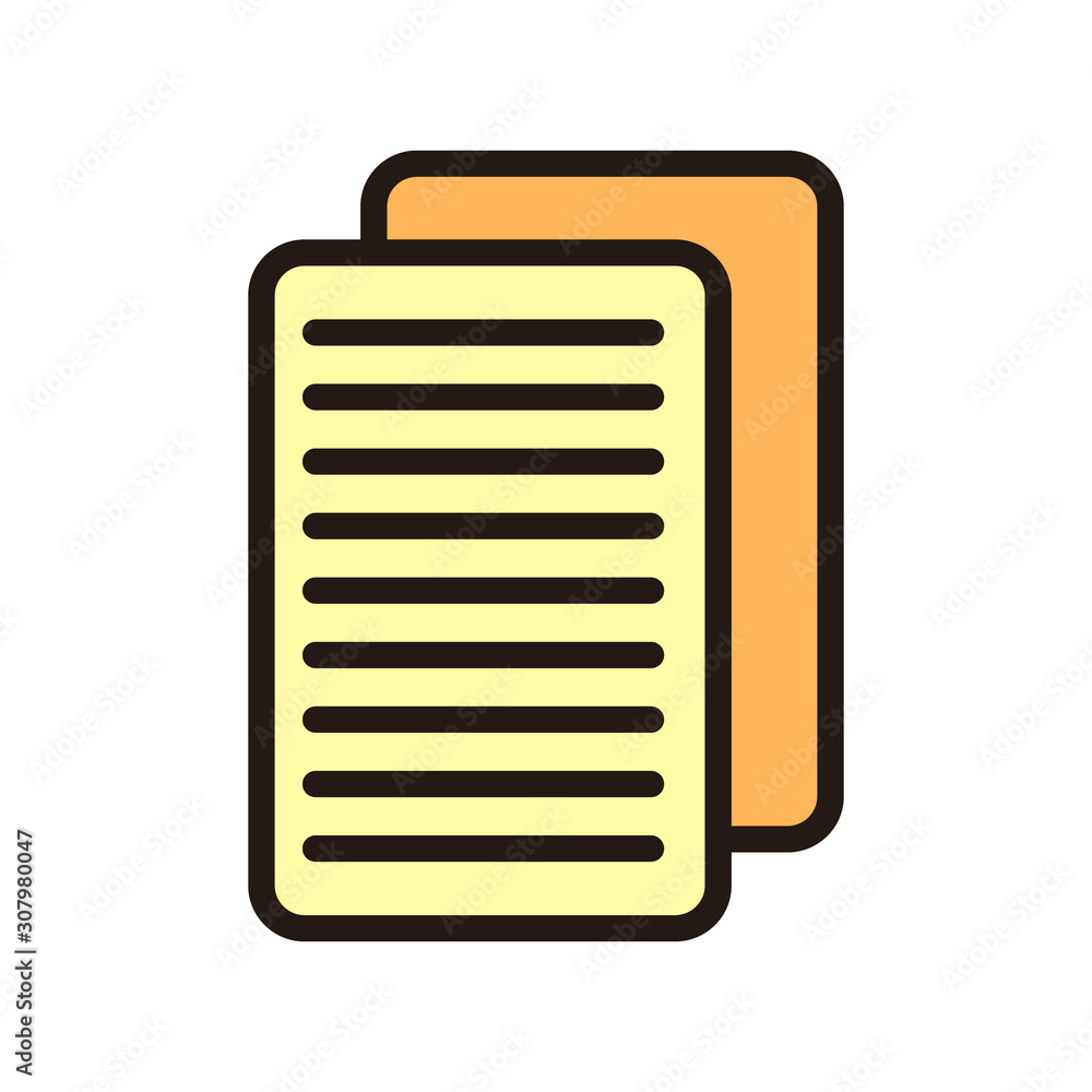 document icon isolated on white background from office collection. document icon isolated on white background from office collection.