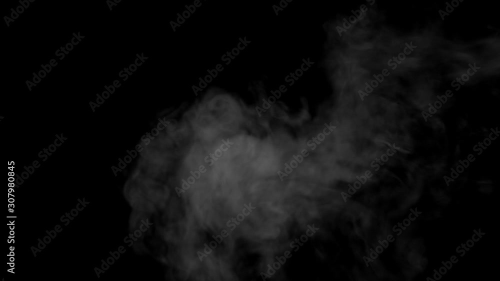 White smoke floating on isolated black background,water spray steam slow motion, Spooky element for halloween day White smoke floating on isolated black background,water spray steam slow motion, Spooky element for halloween day