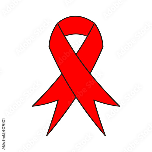 Breast cancer awareness ribbon icon outline style vector image