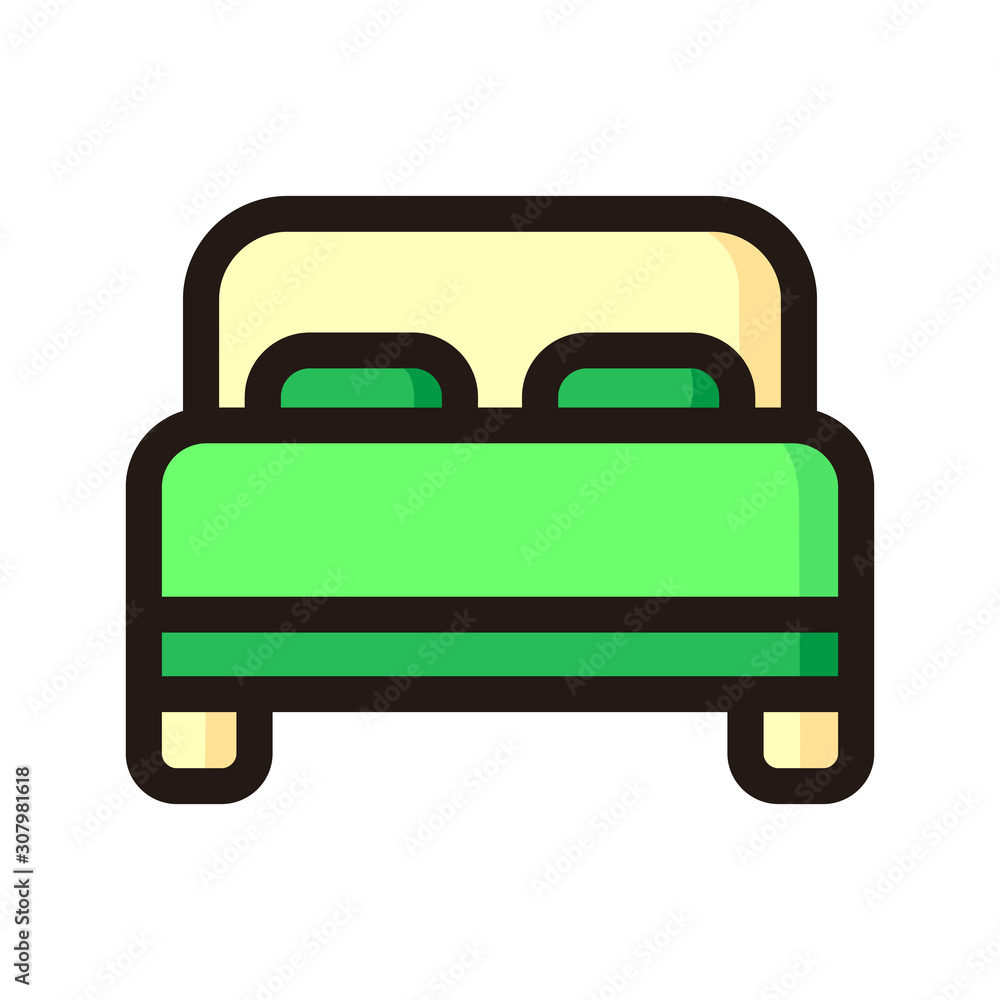 bed icon isolated on white background from hotel collection. bed icon isolated on white background from hotel collection.