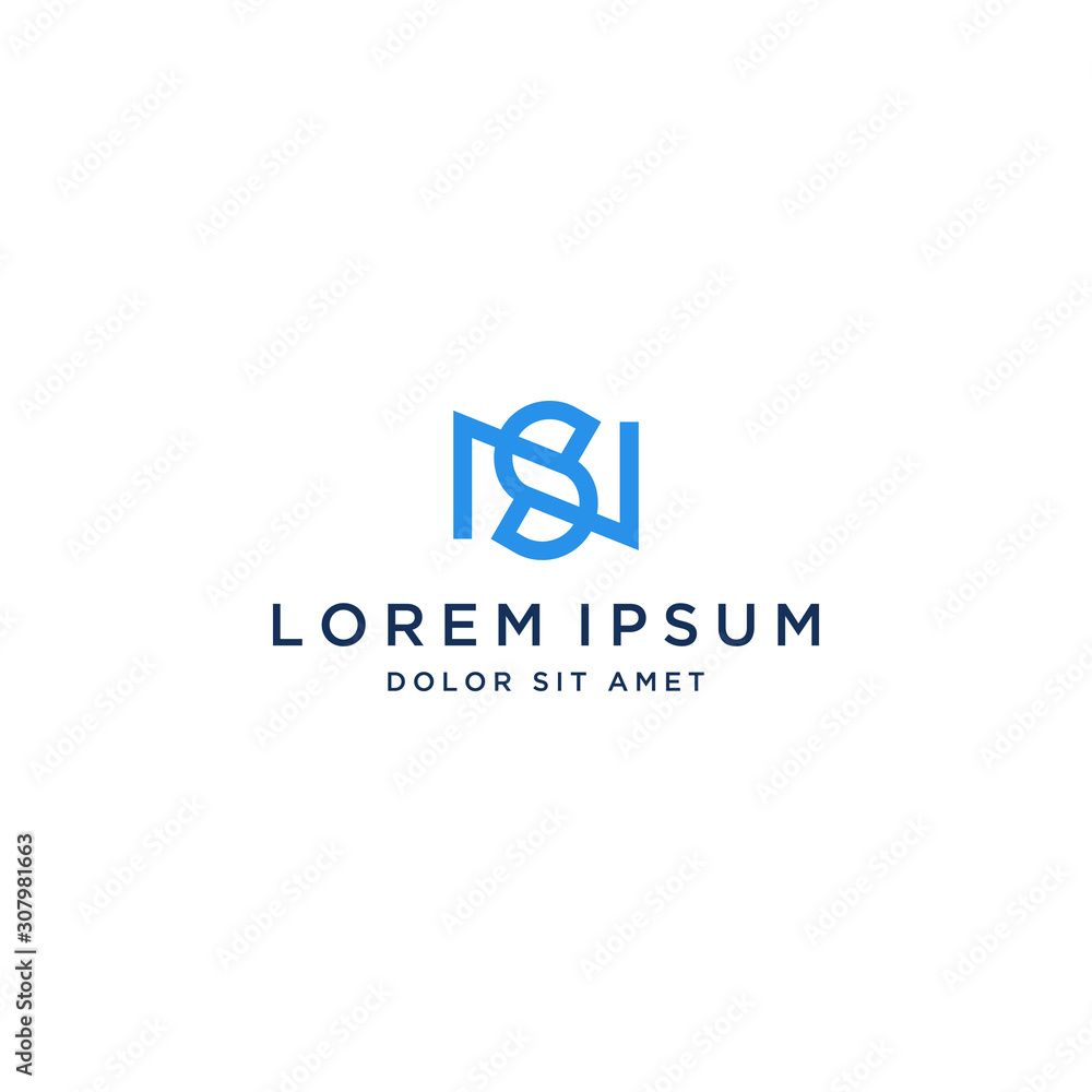 business design logo or monogram or initials NS or SN business design logo or monogram or initials NS or SN