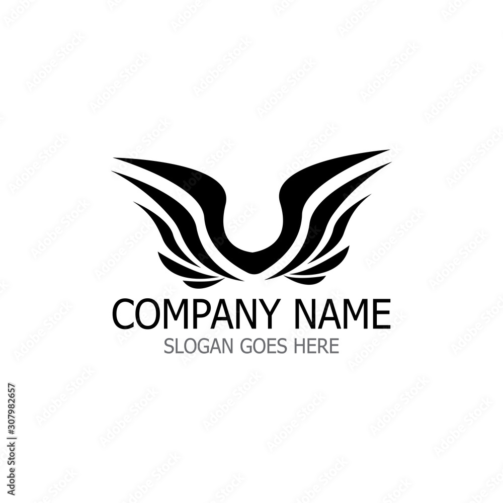 wings logo design and ilustration template. wings logo design and ilustration template.