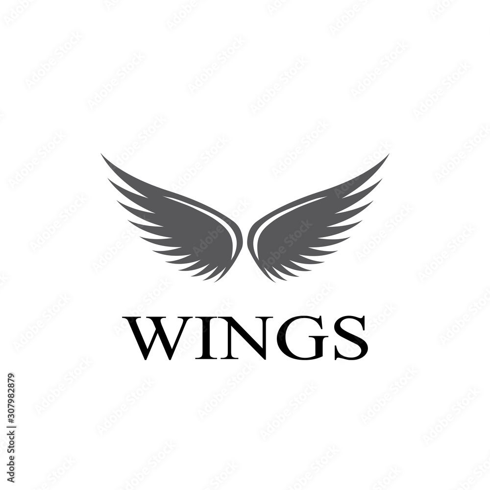 wings logo design and ilustration template. wings logo design and ilustration template.