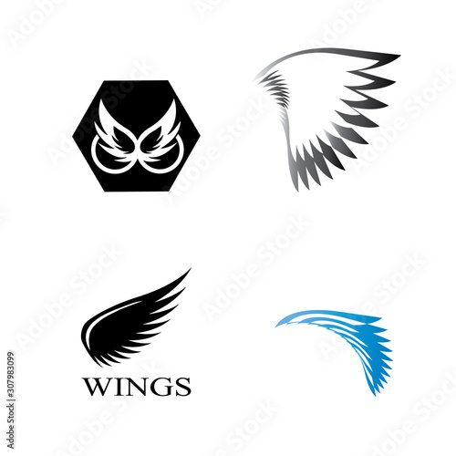 wings logo design and ilustration template.