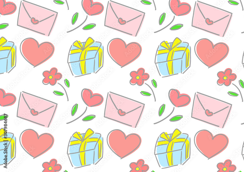 バレンタイン Valentine パターン 柄 バレンタイン Valentine パターン 柄
