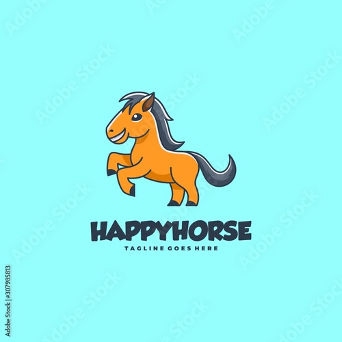 Cute Horse Illustration Vector Template