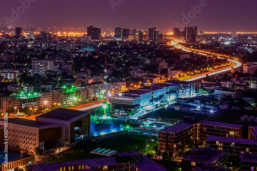 Cityscape of building at night scene in Thailand © wanna