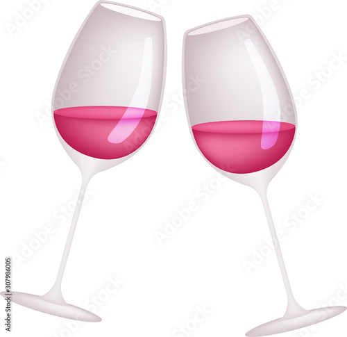 乾杯_ワイングラス_ベクター_イラスト_ロゼ_ドリンク_お酒_アルコール