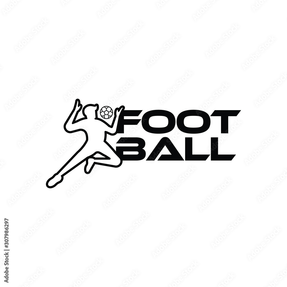 Football player vector. Sport Vector illustration with the Football text and Football player figure. Football vector for logo, icon, mobile, website design template isolated on white background. Football player vector. Sport Vector illustration with the Football text and Football player figure. Football vector for logo, icon, mobile, website design template isolated on white background.