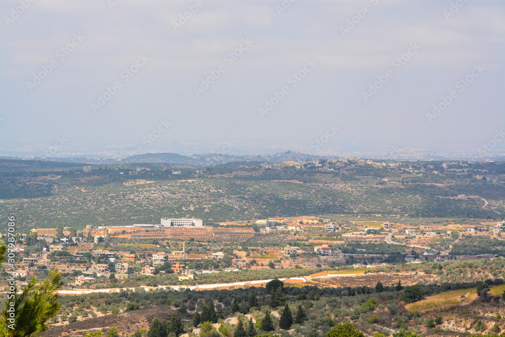 The view of Lebanon from the boarder of Israel.