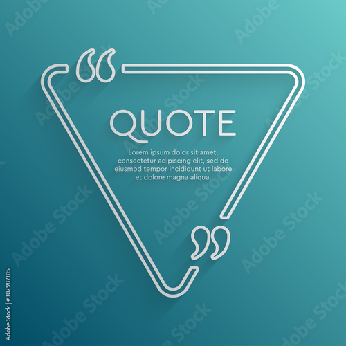 Vector template a creative quote bracket triangle