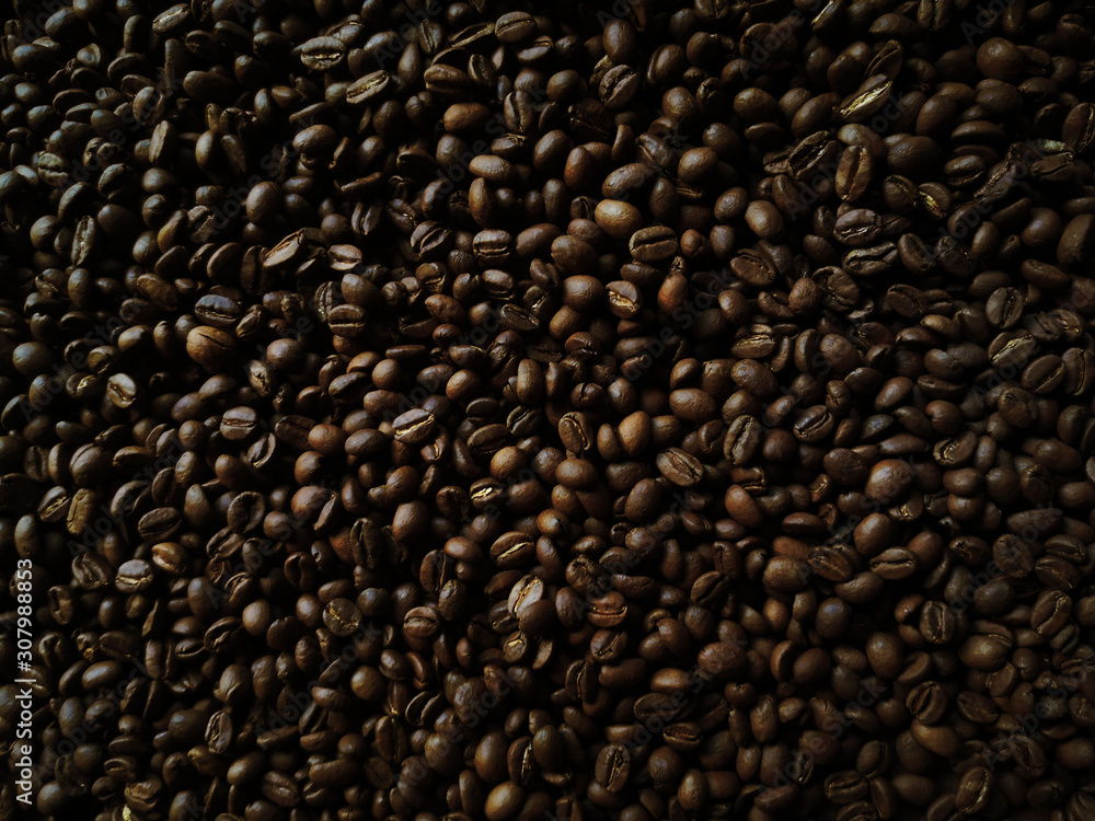 Roasted coffee beans background Roasted coffee beans background