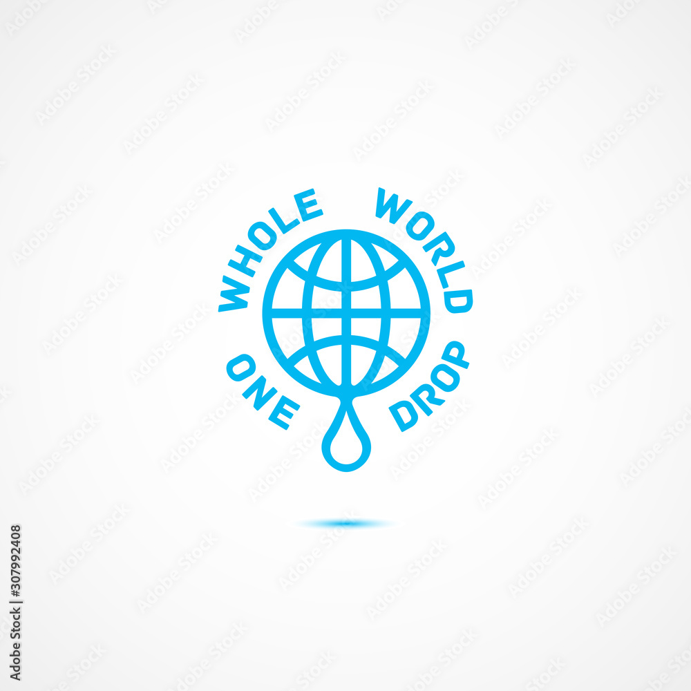 Globe and drop logo Globe and drop logo