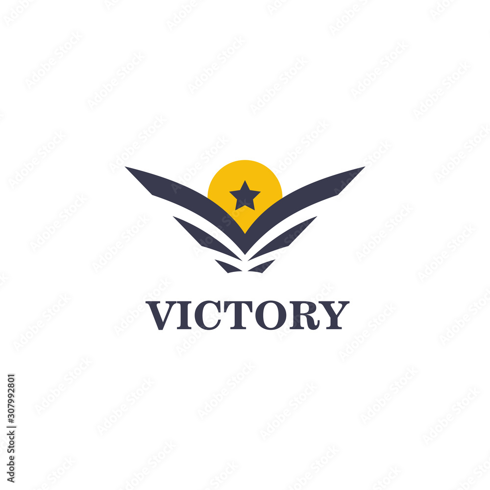 wing, military logo template design vector illustration