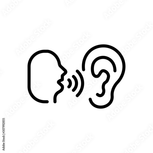 Black line icon for whisper 