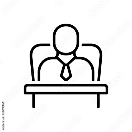 Black line icon for ceo administrator 