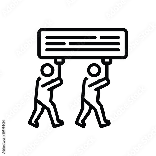 Black line icon for demonstration 