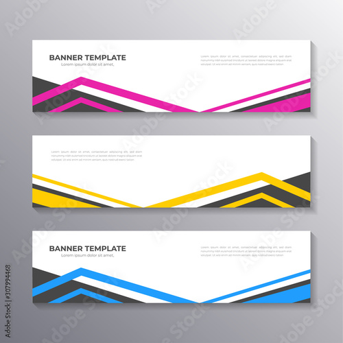 Business Banner Template, Layout Background Design, Corporate Geometric web header or footer in gradient color photo