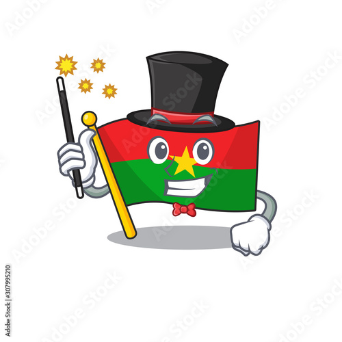 Cartoon character design of flag burkina faso Magician style