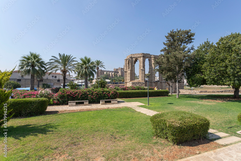 green park in the old town of famagusta, cyprus