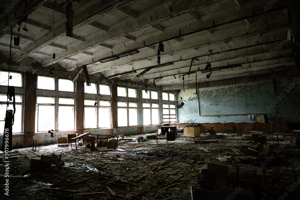 Abandoned building in Prypiat, Chernobyl Abandoned building in Prypiat, Chernobyl