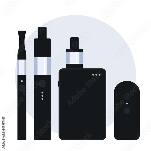 Vaping E-Cigarette illustration smoke background