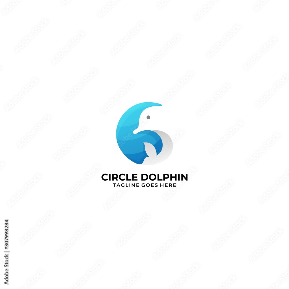 Circle Dolphin Illustration Vector Template Circle Dolphin Illustration Vector Template