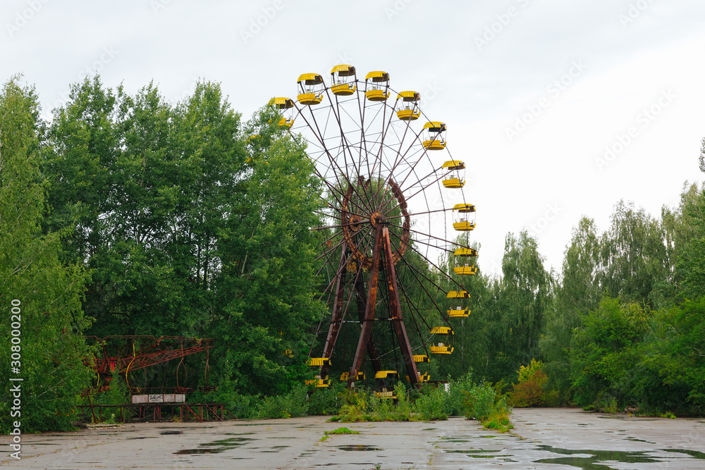 Ferris wheel in the abandoned town of Prypjat, Chernobyl