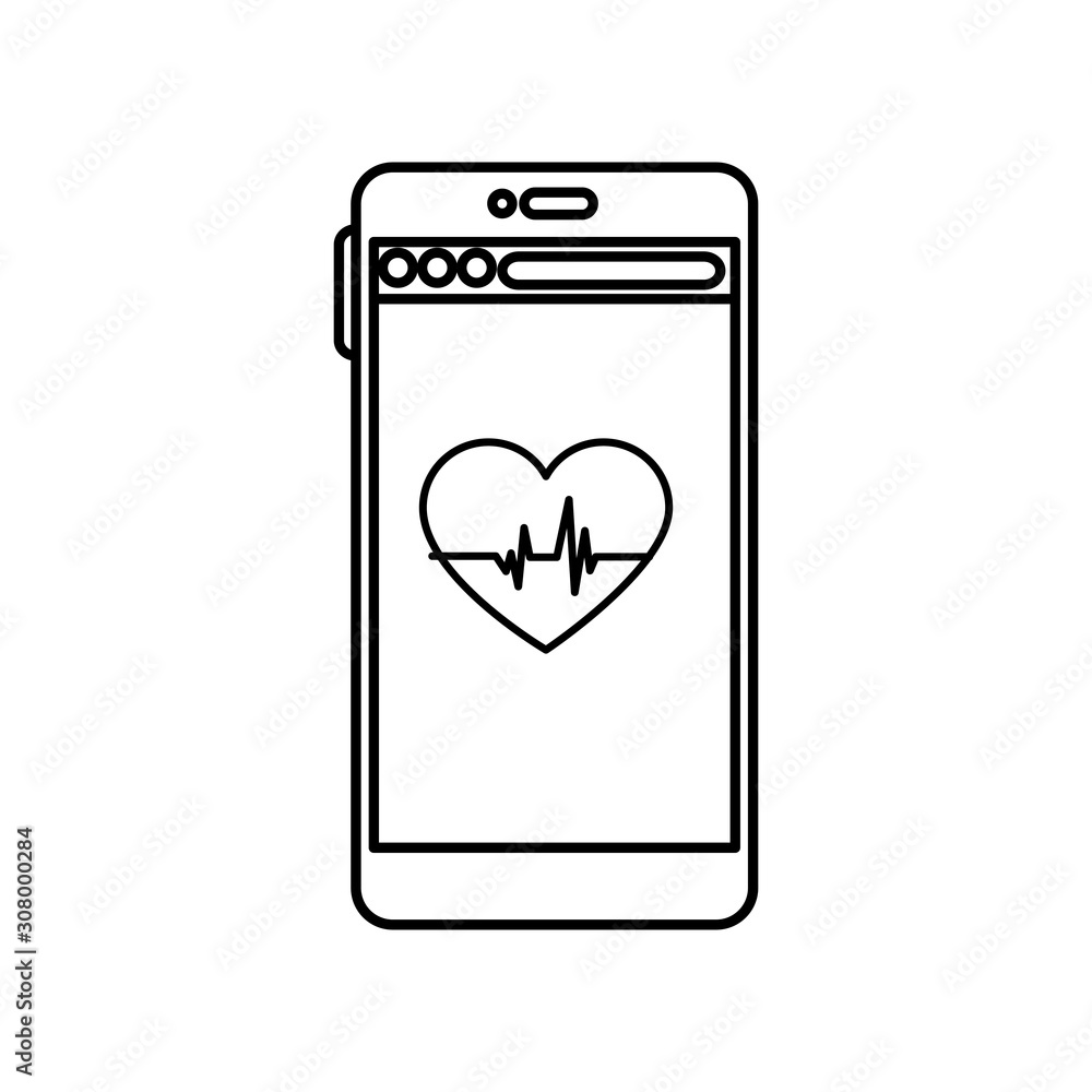 Heart rate and smartphone design, Healthy lifestyle gym fitness bodybuilding bodycare activity exercise and diet theme Vector illustration Heart rate and smartphone design, Healthy lifestyle gym fitness bodybuilding bodycare activity exercise and diet theme Vector illustration