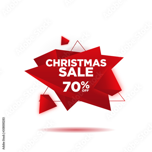 Christmas Sale Triangle Element Banner . Element with modern cool black gold red vector illustration