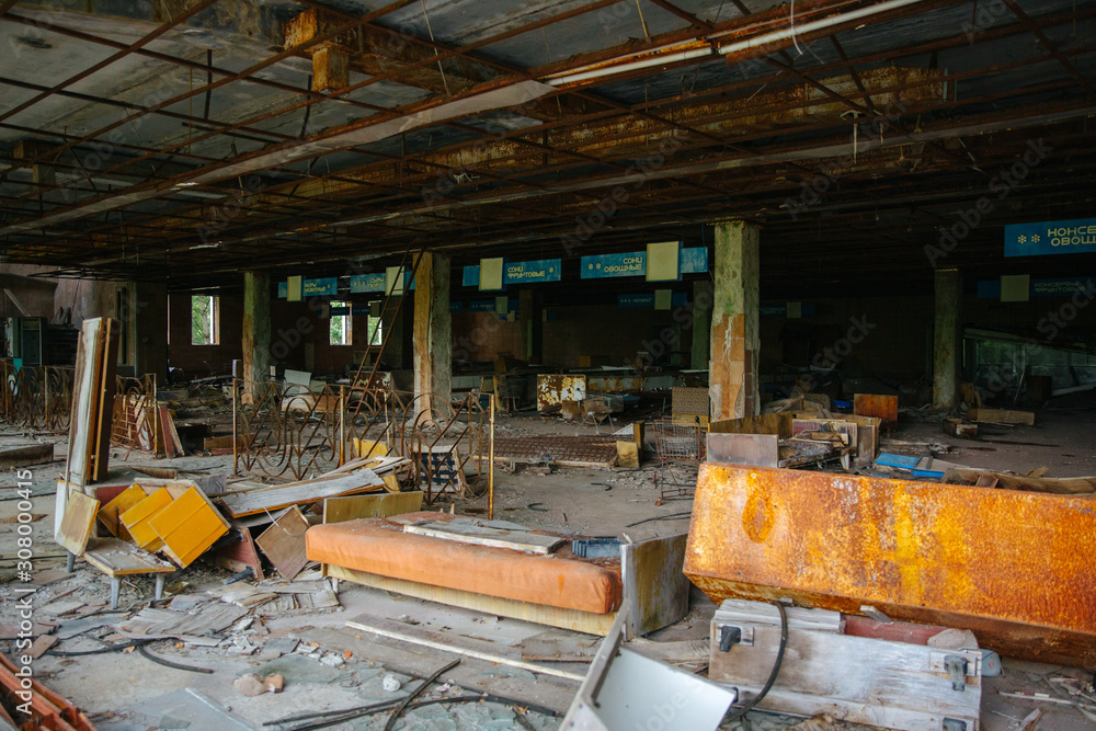 abandoned building in Prypiat, Chernobyl abandoned building in Prypiat, Chernobyl