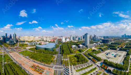 Aerial aerial photographs of urban scenery in Pudong New Area, Shanghai, China