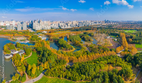 Aerial aerial photographof of the new century park in Pudong New Area, Shanghai, China © Weiming