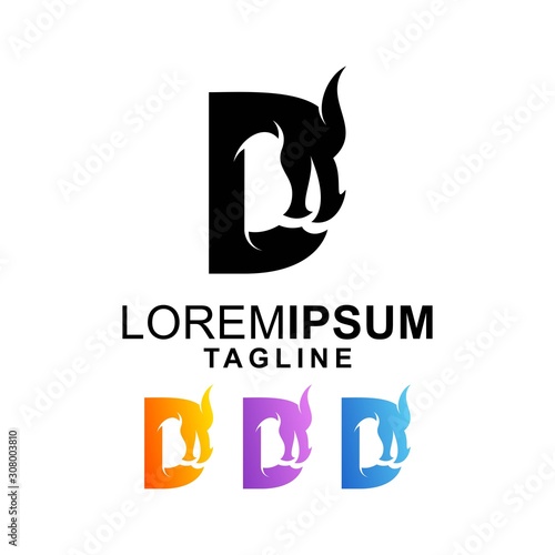 colorful dragon logo design vector